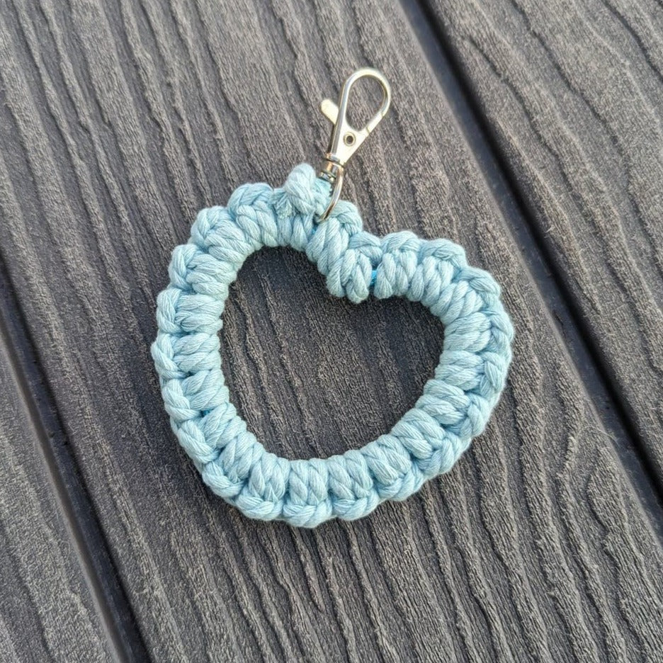 Macrame Heart Keychain