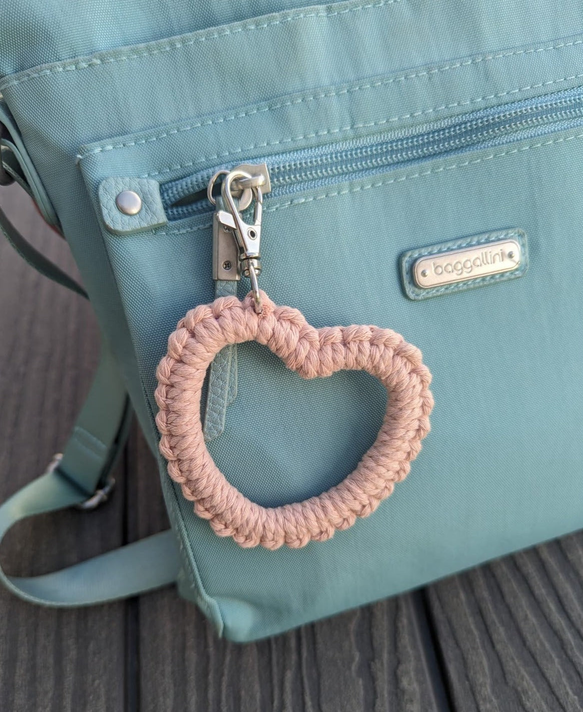 Macrame Heart Keychain