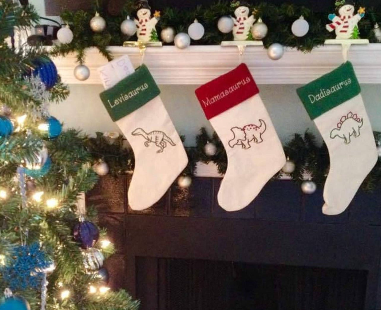 Personalized Dinosaur Christmas Stockings