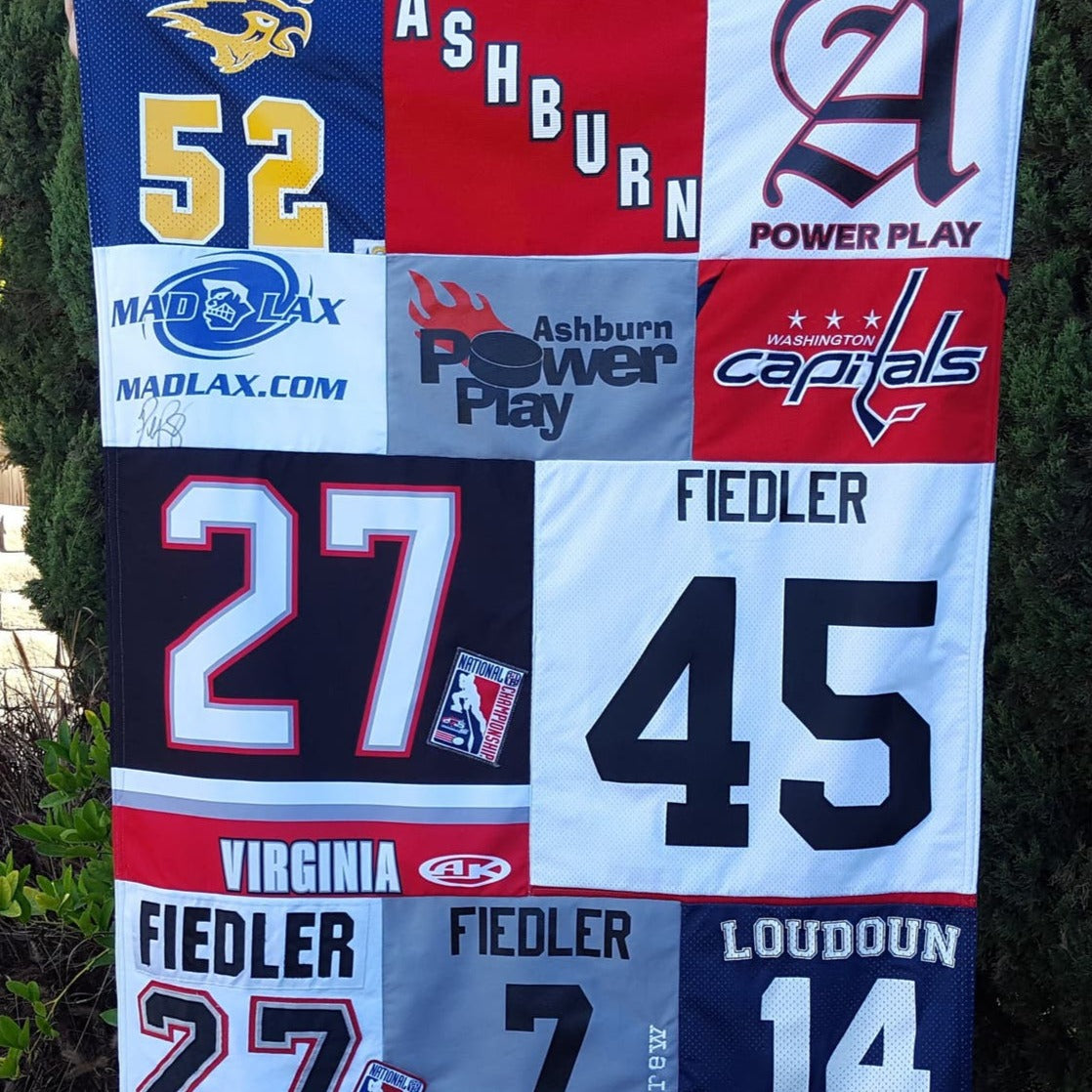 Custom Memory Quilt made with Sports Jerseys