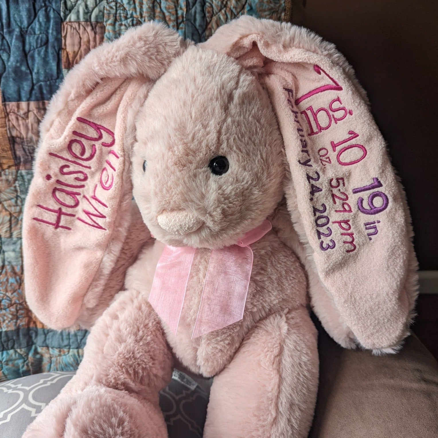 Personalized Birth Announcement Bunny