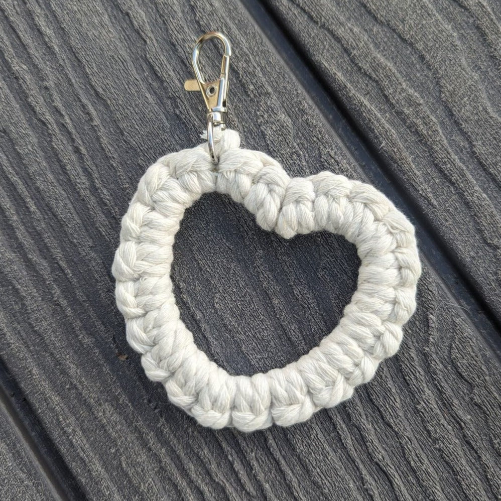 Macrame Heart Keychain