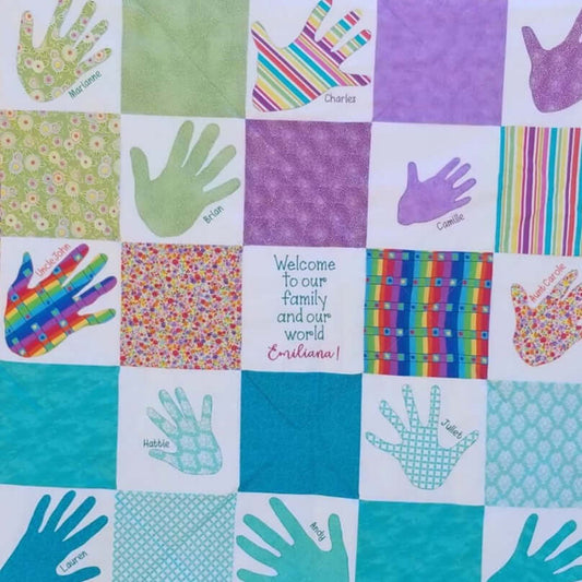 Appliqued custom handprint-memory  quilt