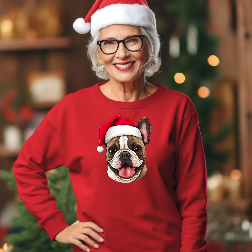 French Bulldog Red Sweatshirt for Christmas