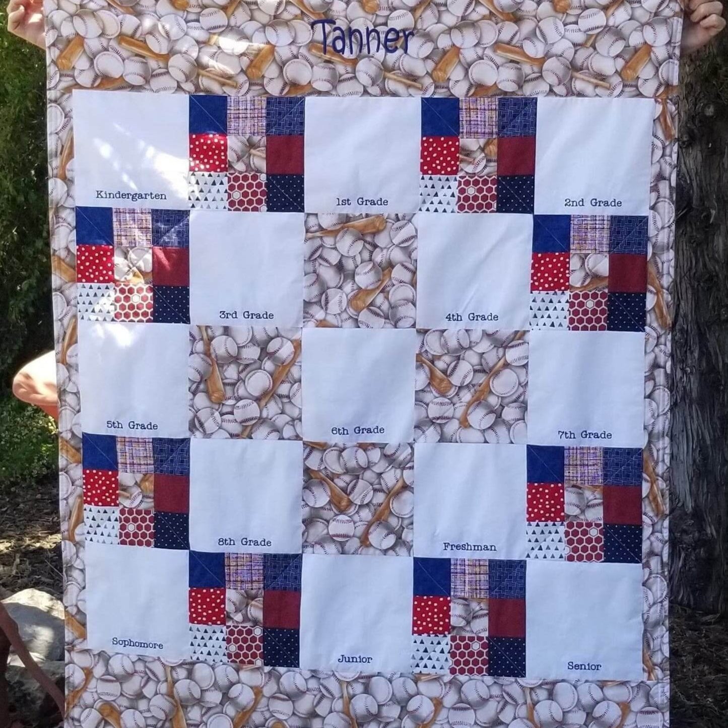 Custom Memory Handprint Quilt for your child's school years