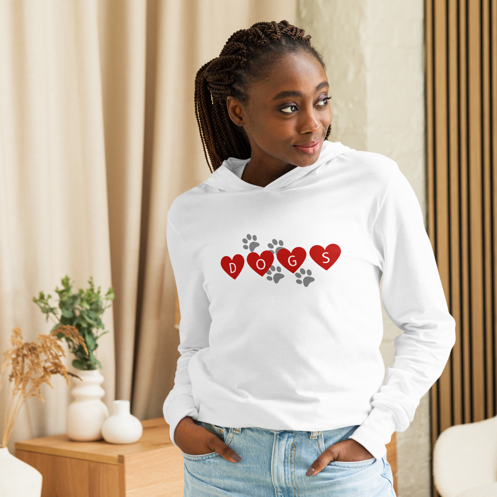 Custom Love Dogs Hooded Long-sleeve Unisex Tee