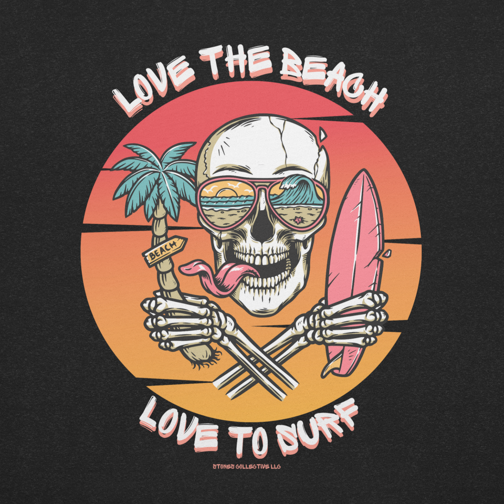 Love the Beach Love to Surf Unisex t-shirt logo