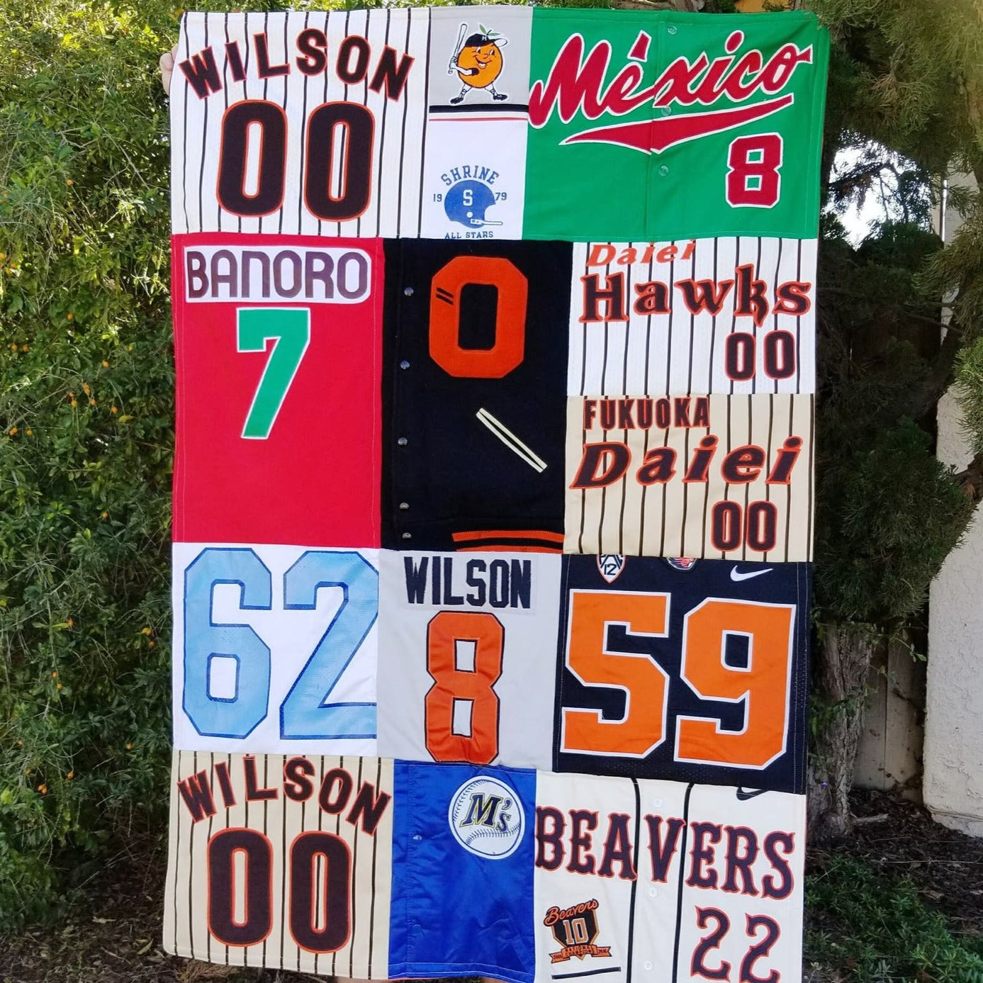 Custom Memory Quilt made with Sports Jerseys