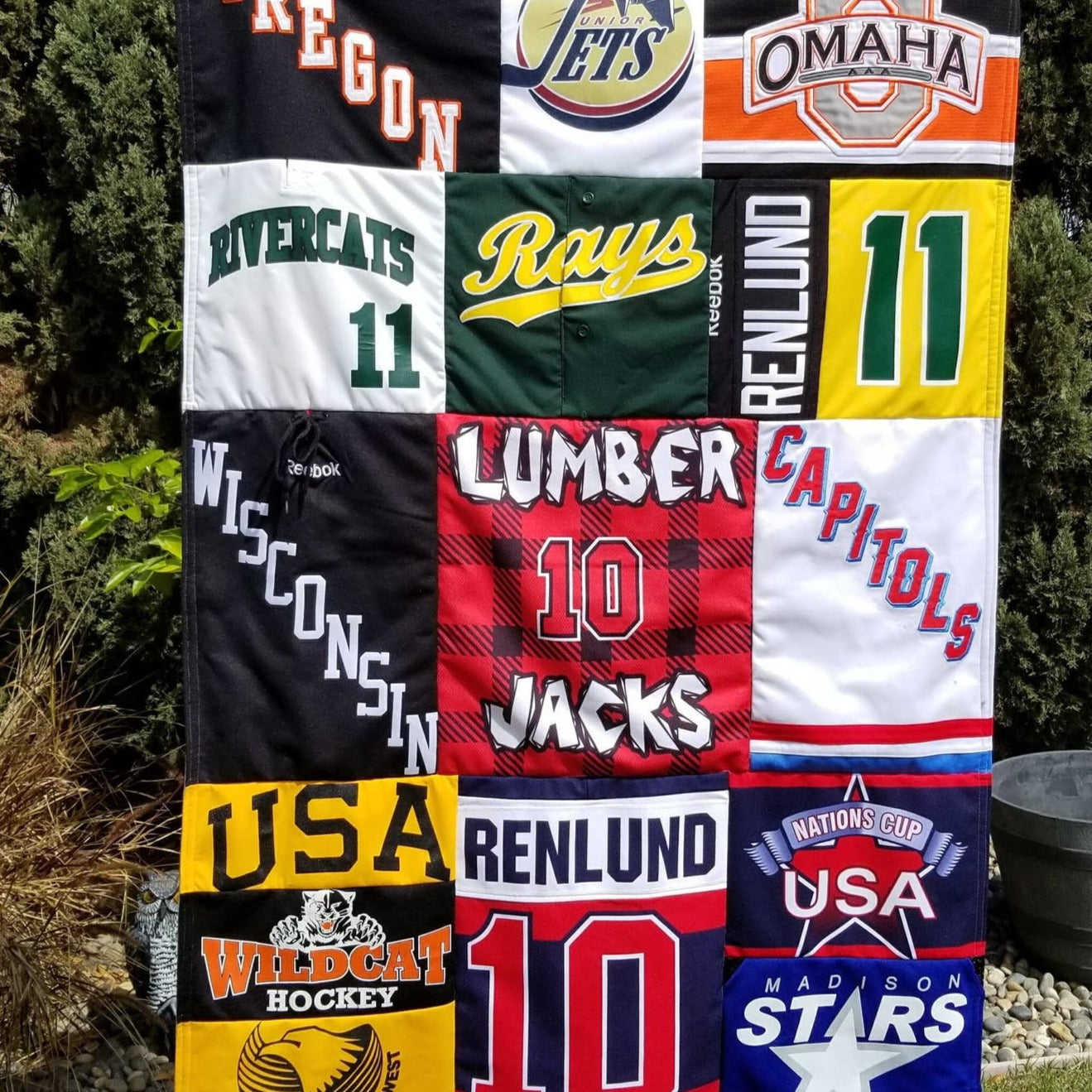 Custom Memory Quilt made with Sports Jerseys