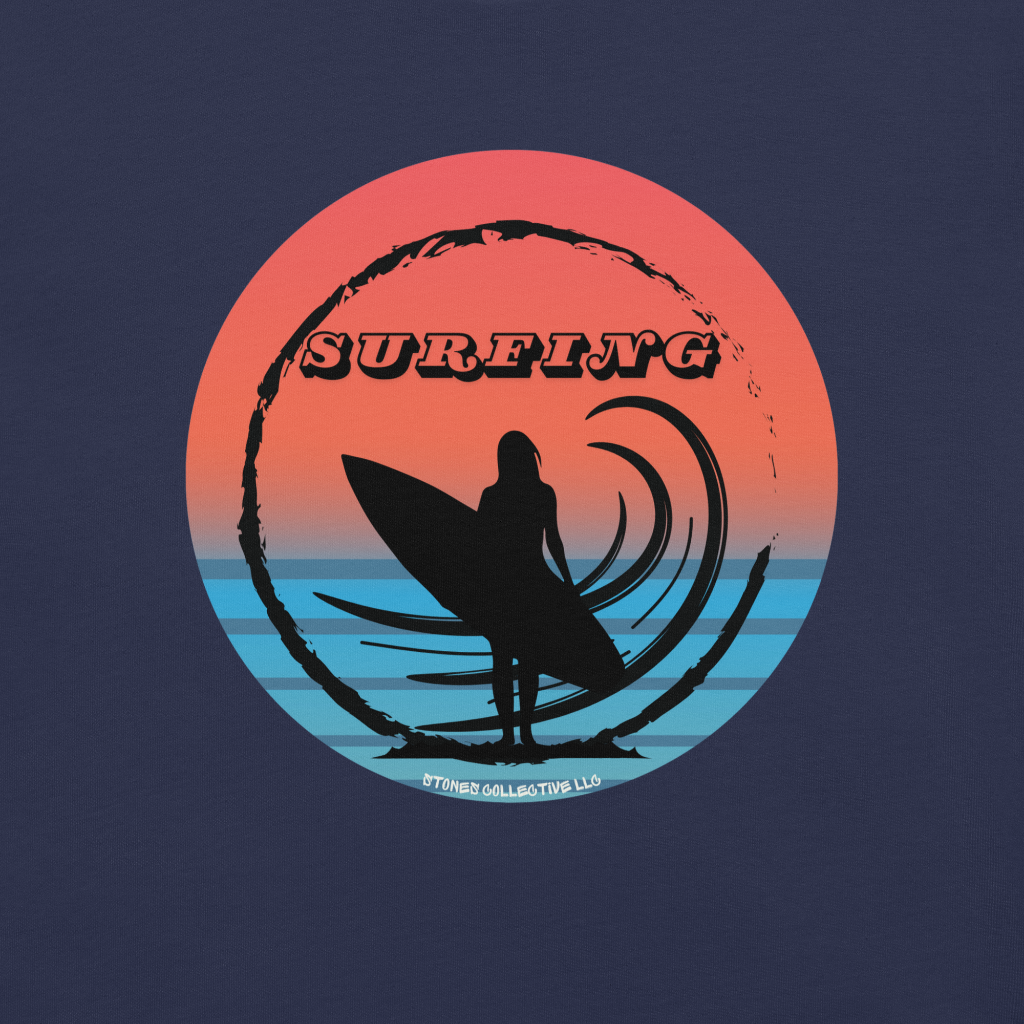 Surfing Silhouette Unisex t-shirt design