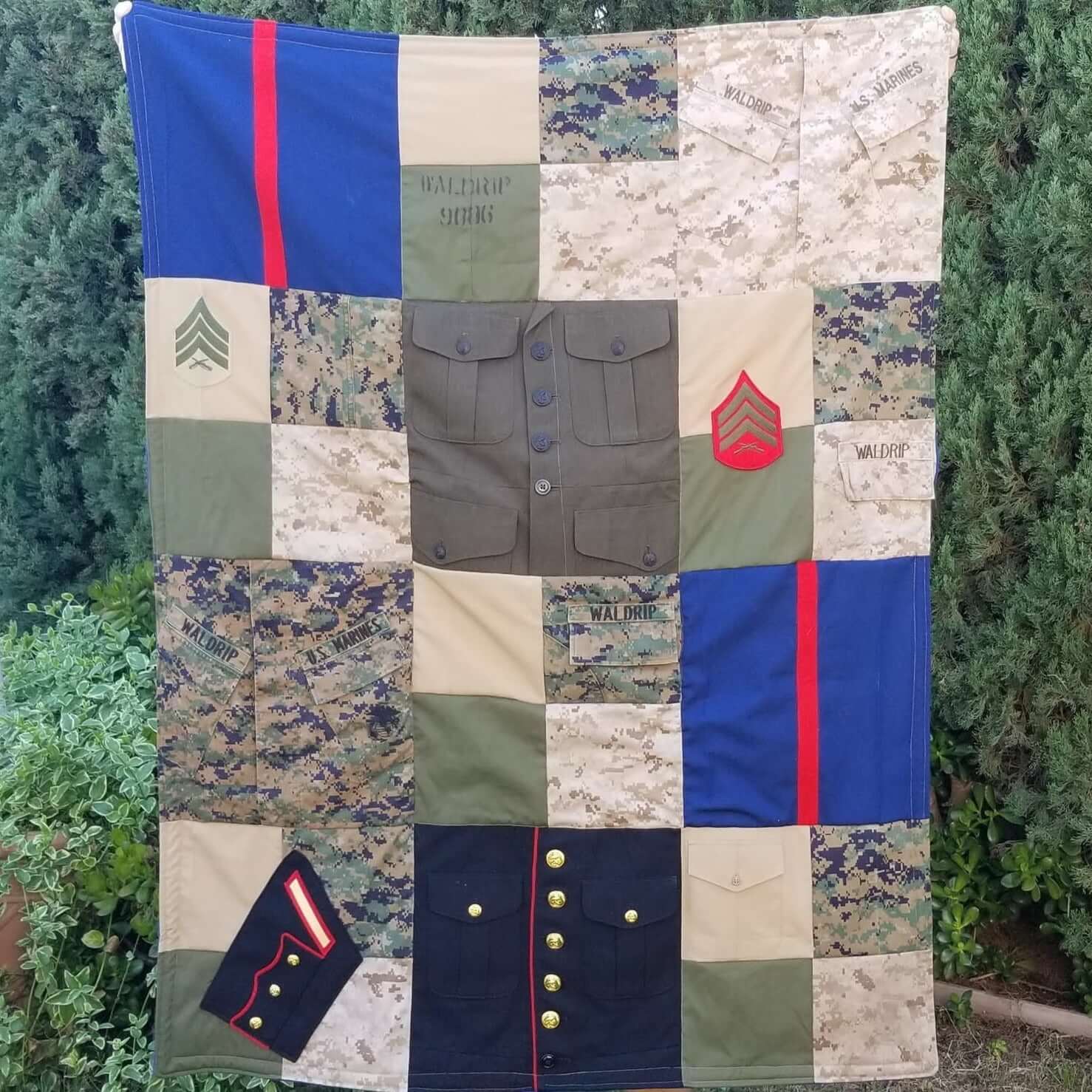 Military uniform custom memory quilt