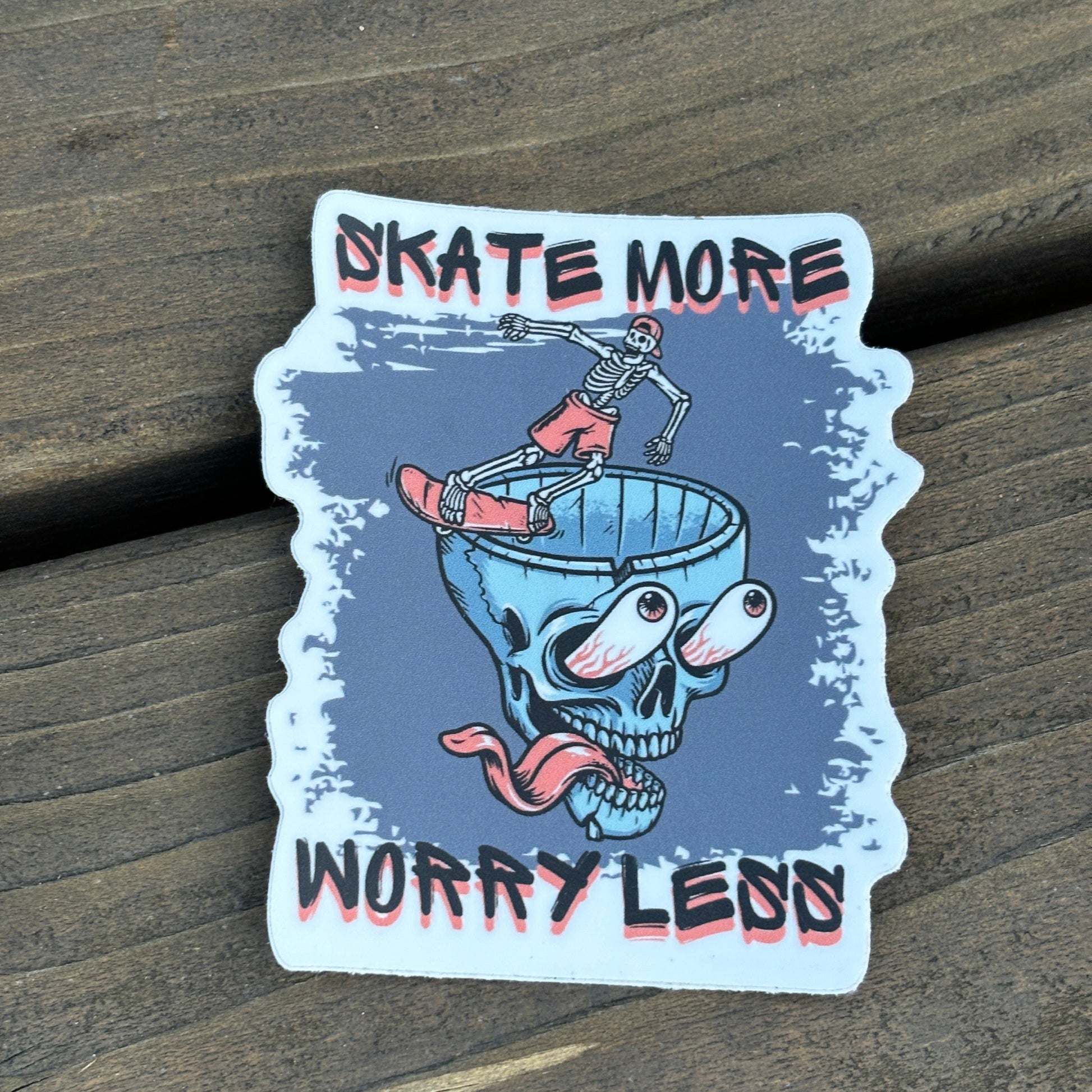 Skate More Worry Less vinyl sticker