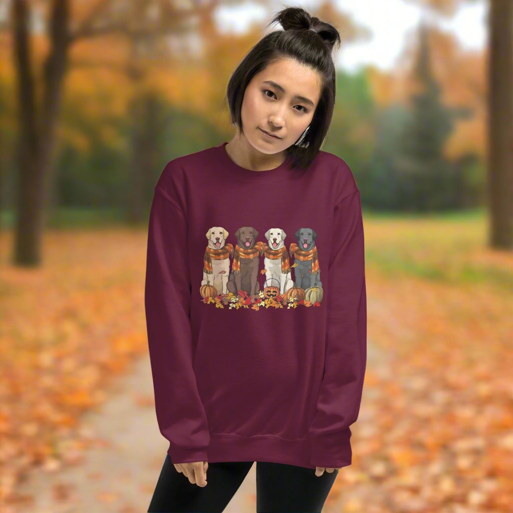 Fall themed Labrador sweatshirt