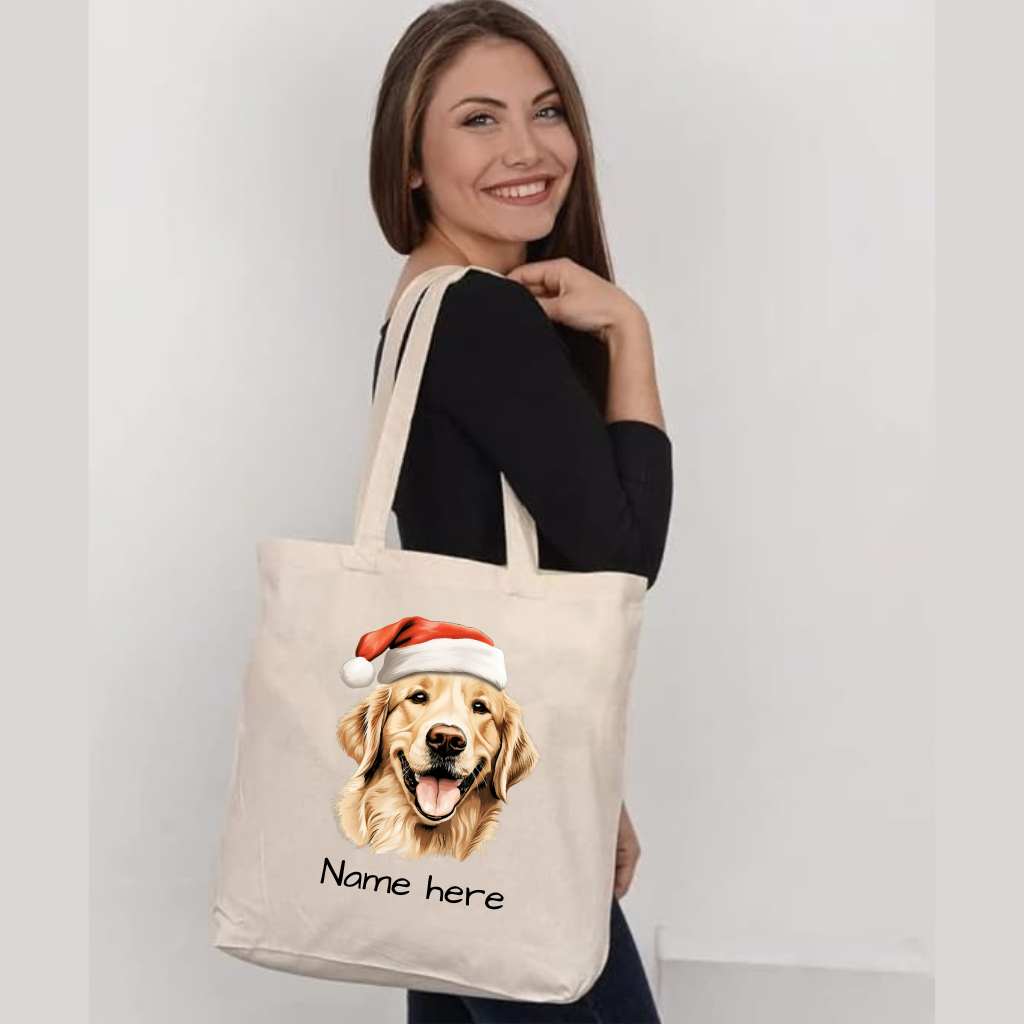 Golden Retriever Tote Bag with name