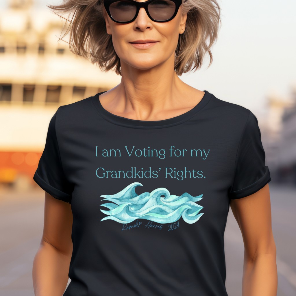 Blue wave supporting Grandkids logo