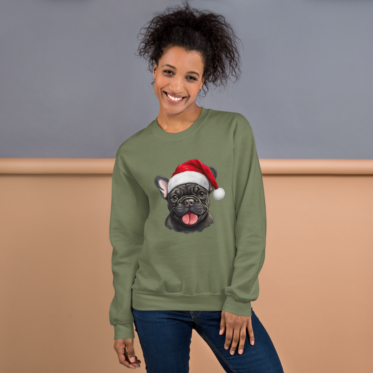 Santa French Bulldog Christmas Sweatshirt