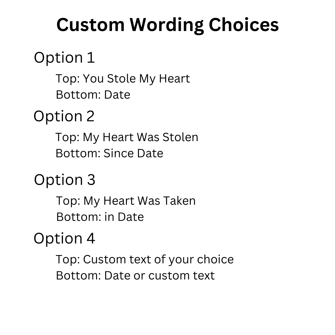 Personalized Heart Art Wording Choices