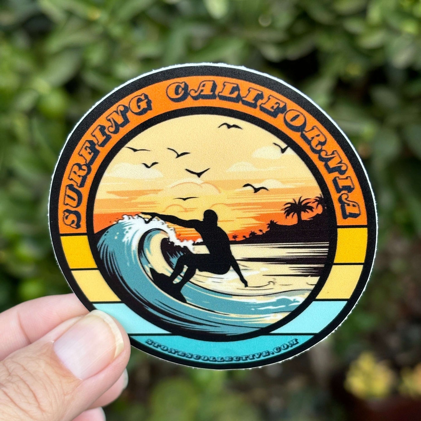 Surfing California sticker