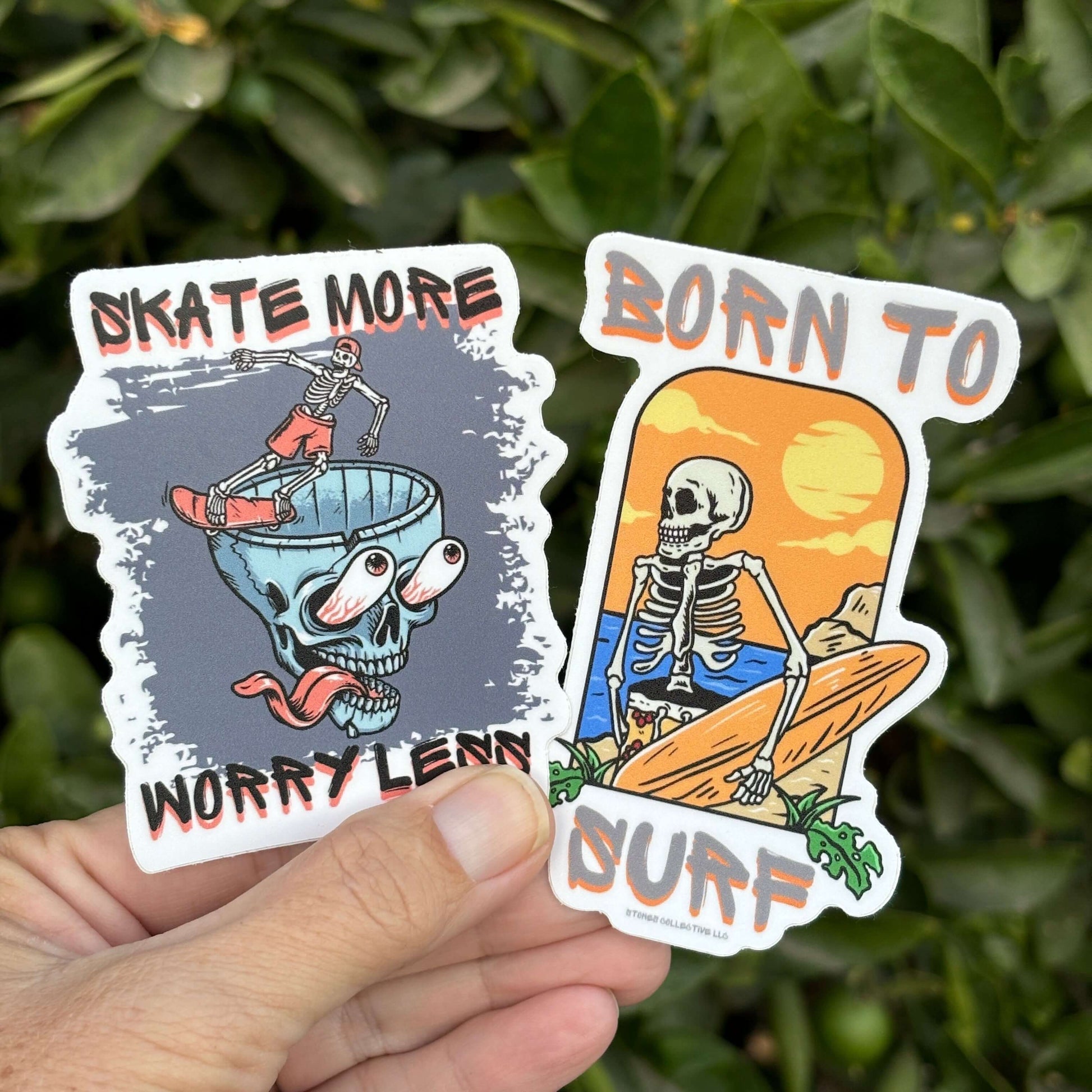 Skate & Surf Skeleton Sticker Pack