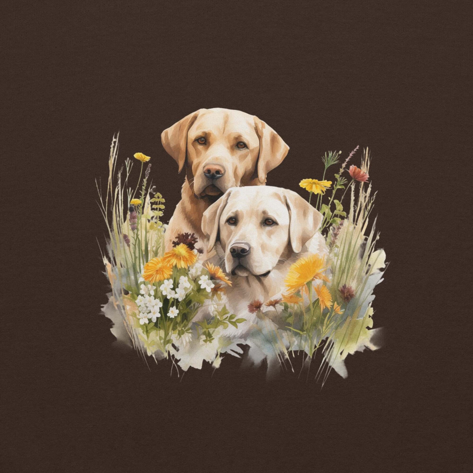 Labradors in Flower Brown Sweatshirt