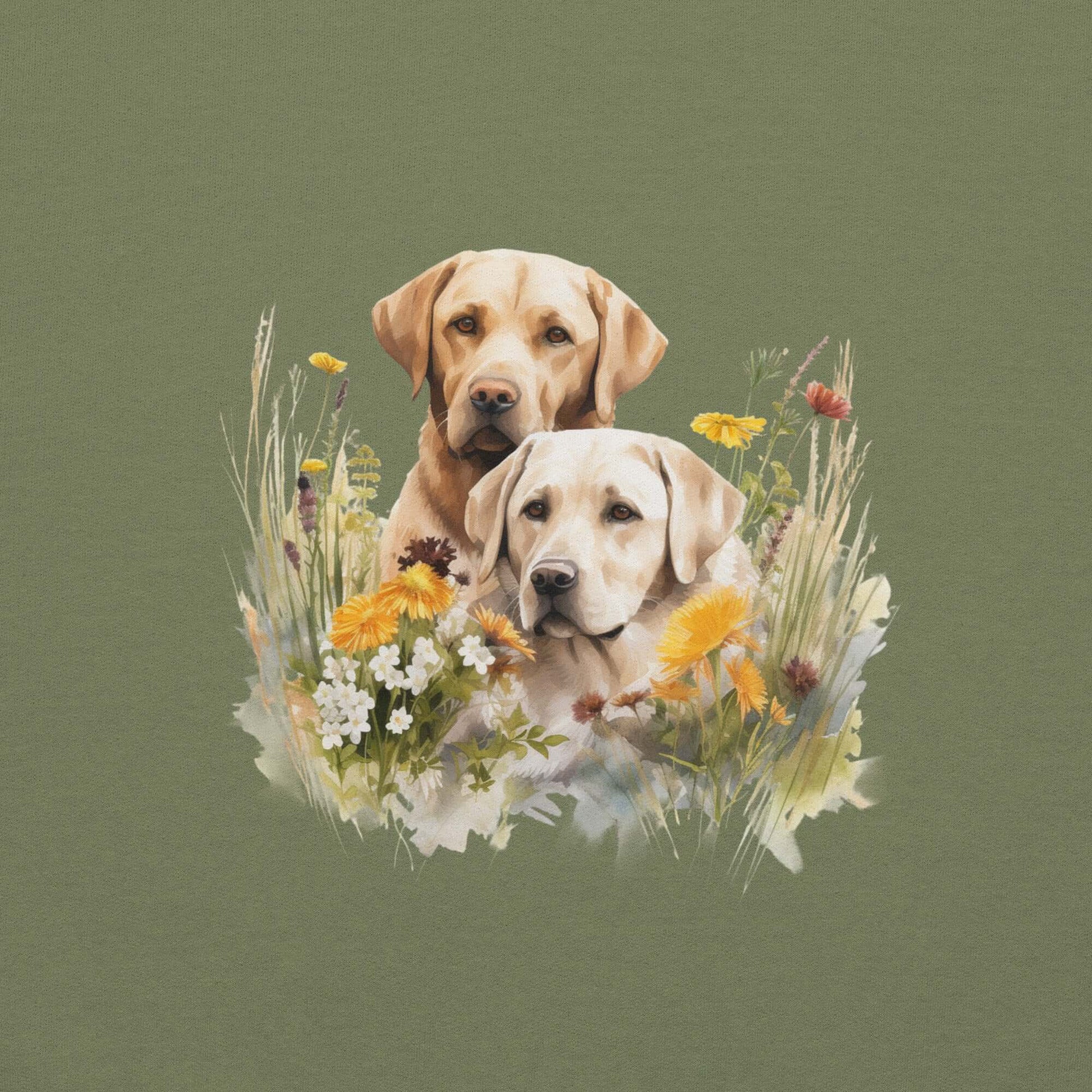 Labradors in Flower Green Sweatshirt