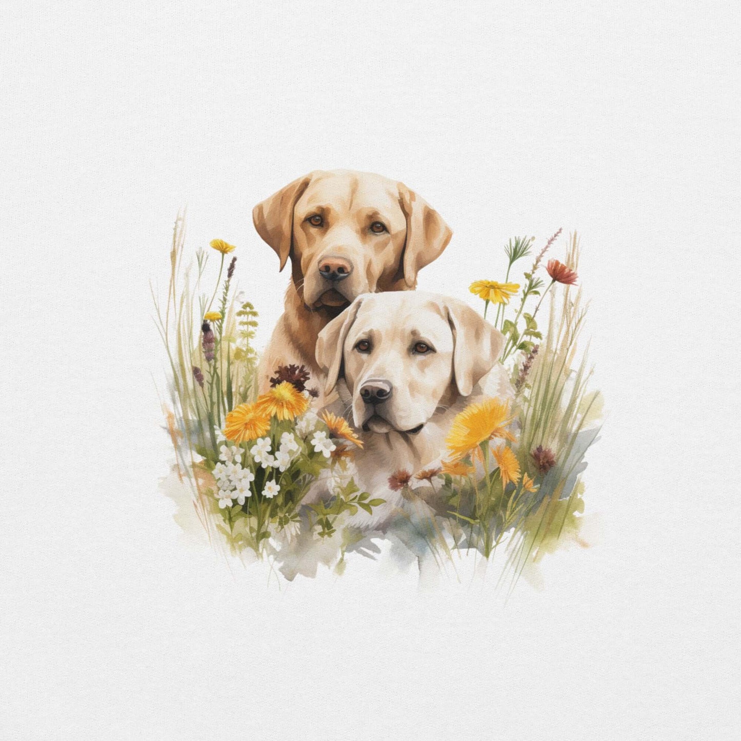 Labradors in Flower White Sweatshirt