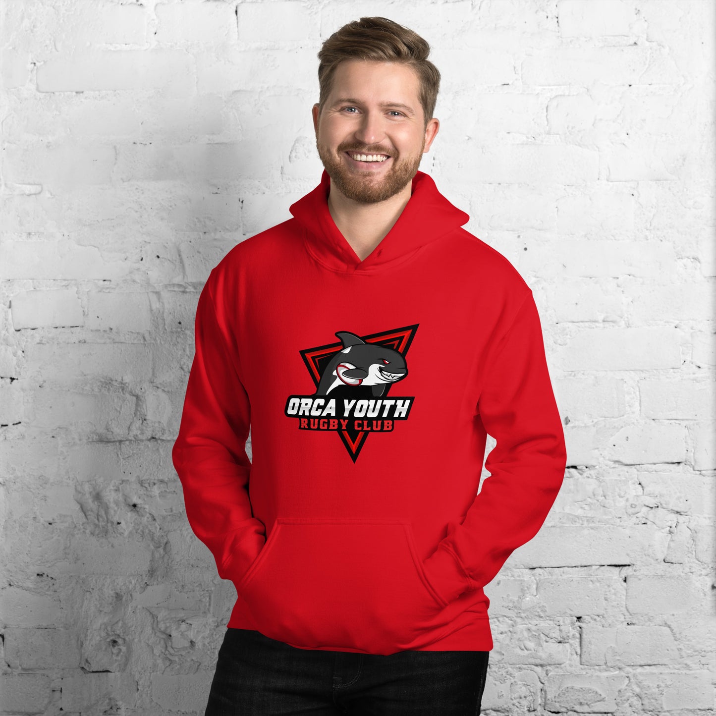 Red Orca Youth Rugby Unisex Hoodie