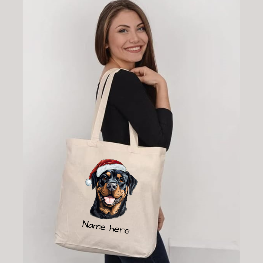 Rottweiler Tote Bag with name