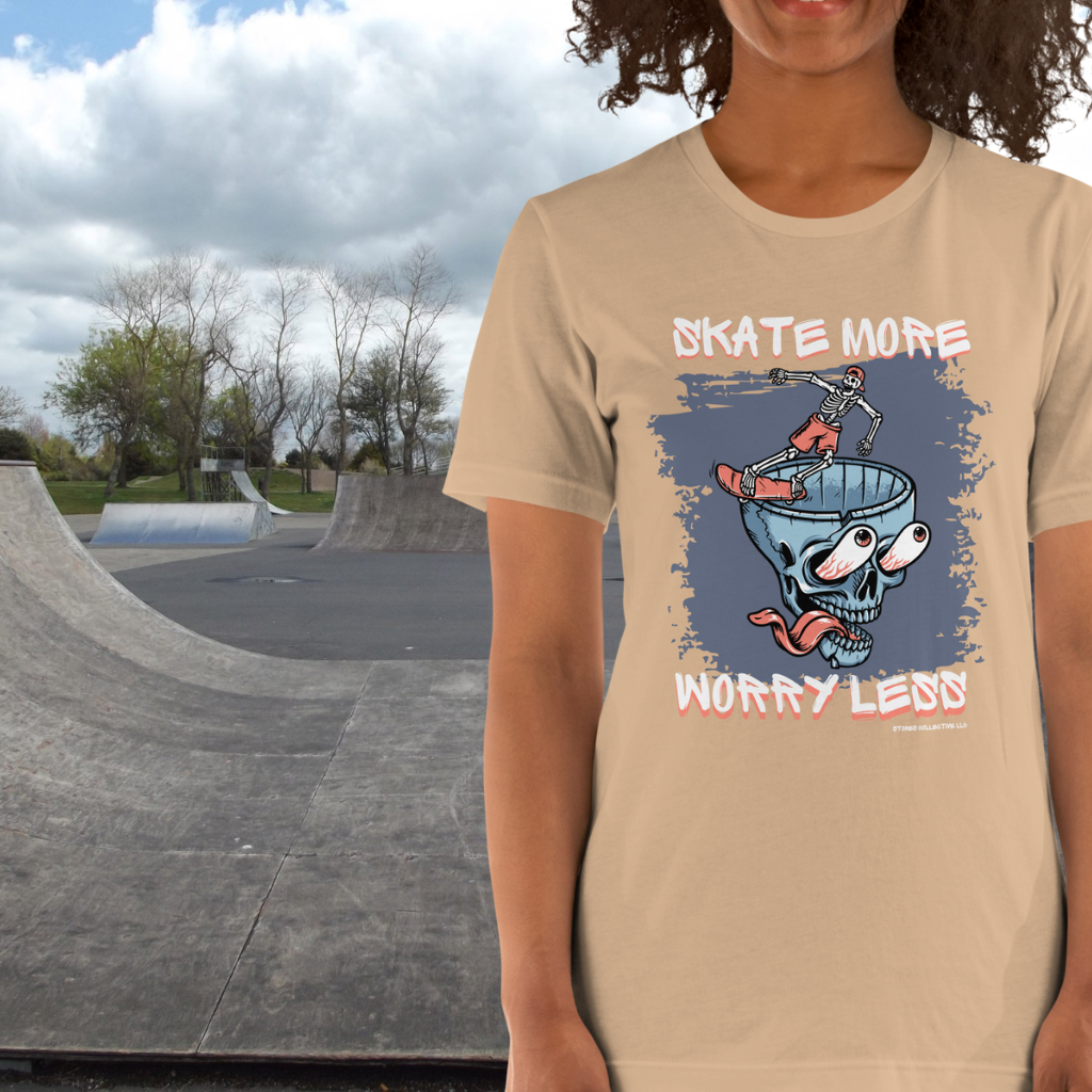 Custom Skate More Worry Less Unisex t-shirt