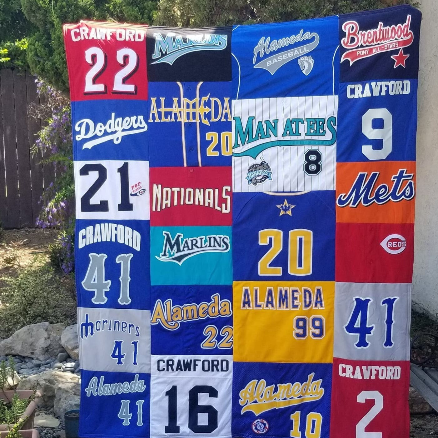 Custom Memory Quilt made with Sports Jerseys