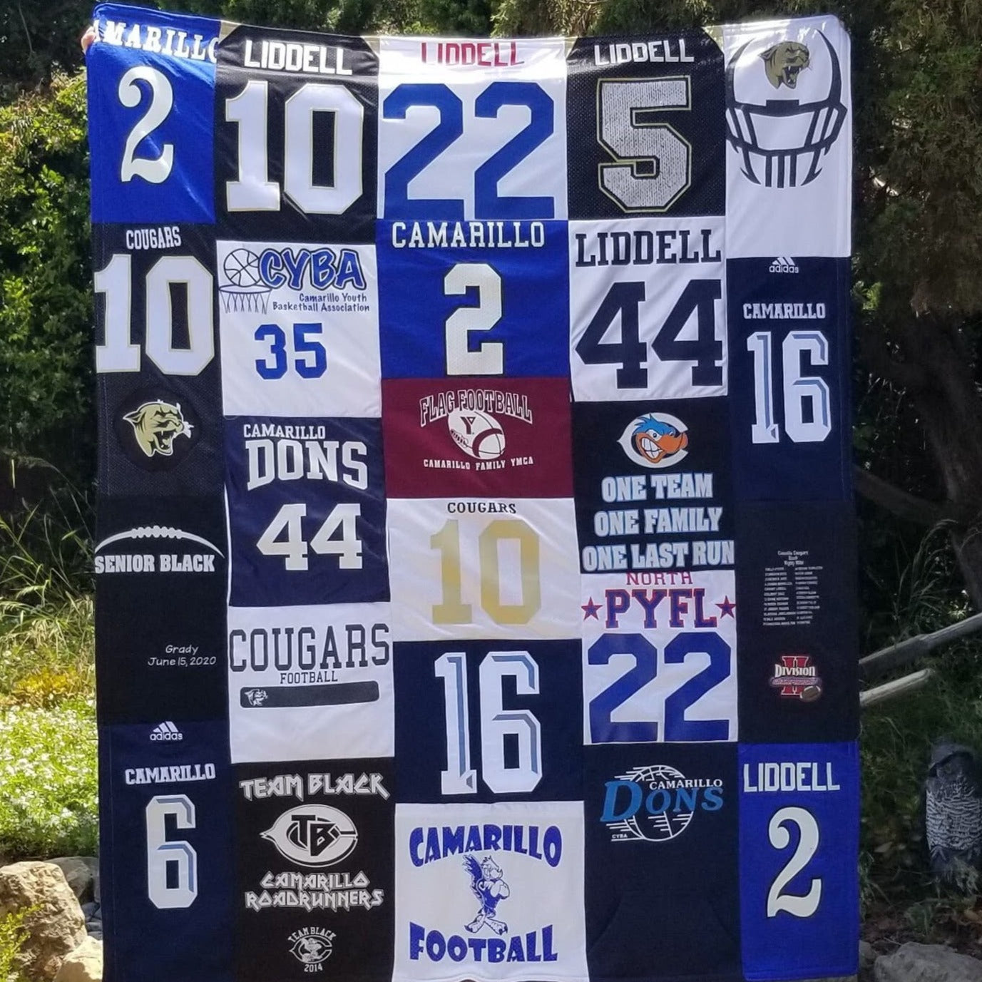 Custom Memory Quilt made with Sports Jerseys