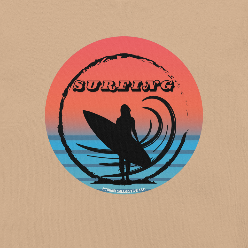 Surfing Silhouette Unisex t-shirt design