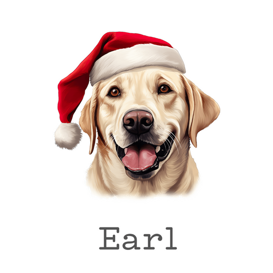 Labrador Christmas Portrait with Santa Hat