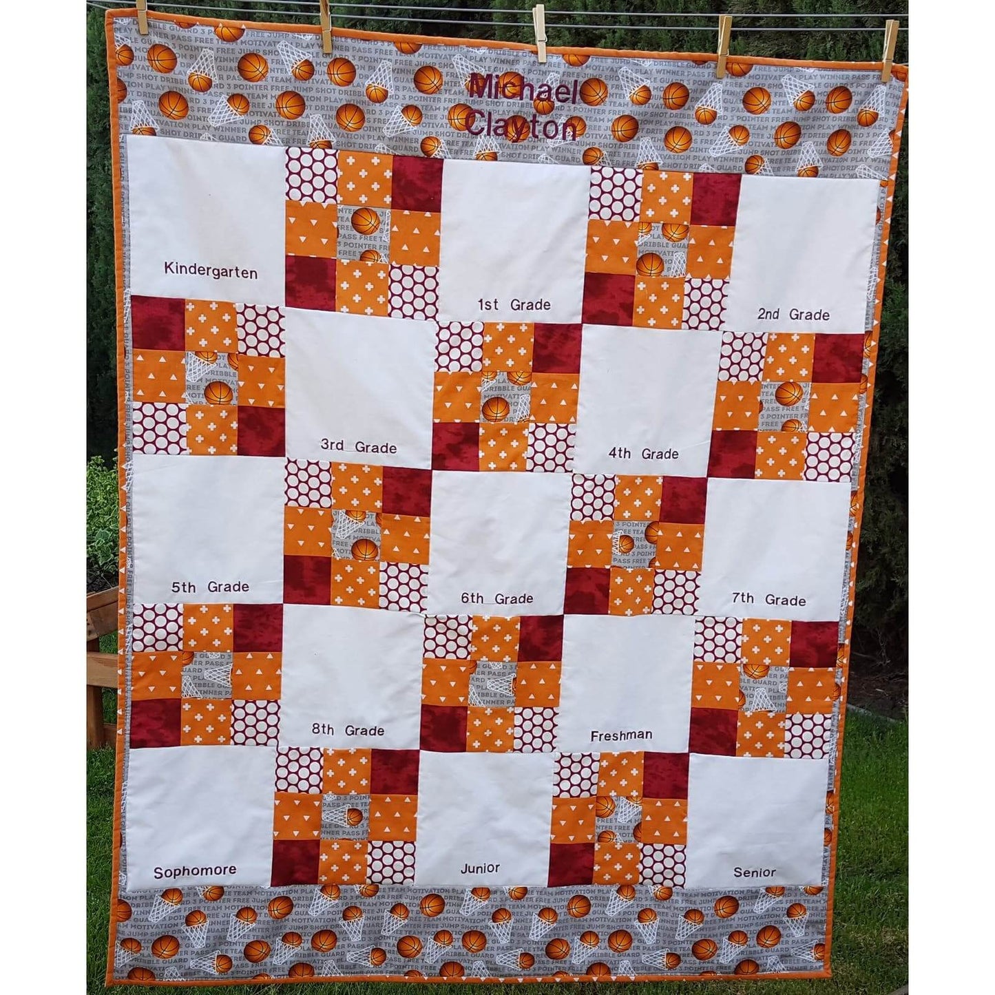 Memory Handprint Quilt for your child's school years memories