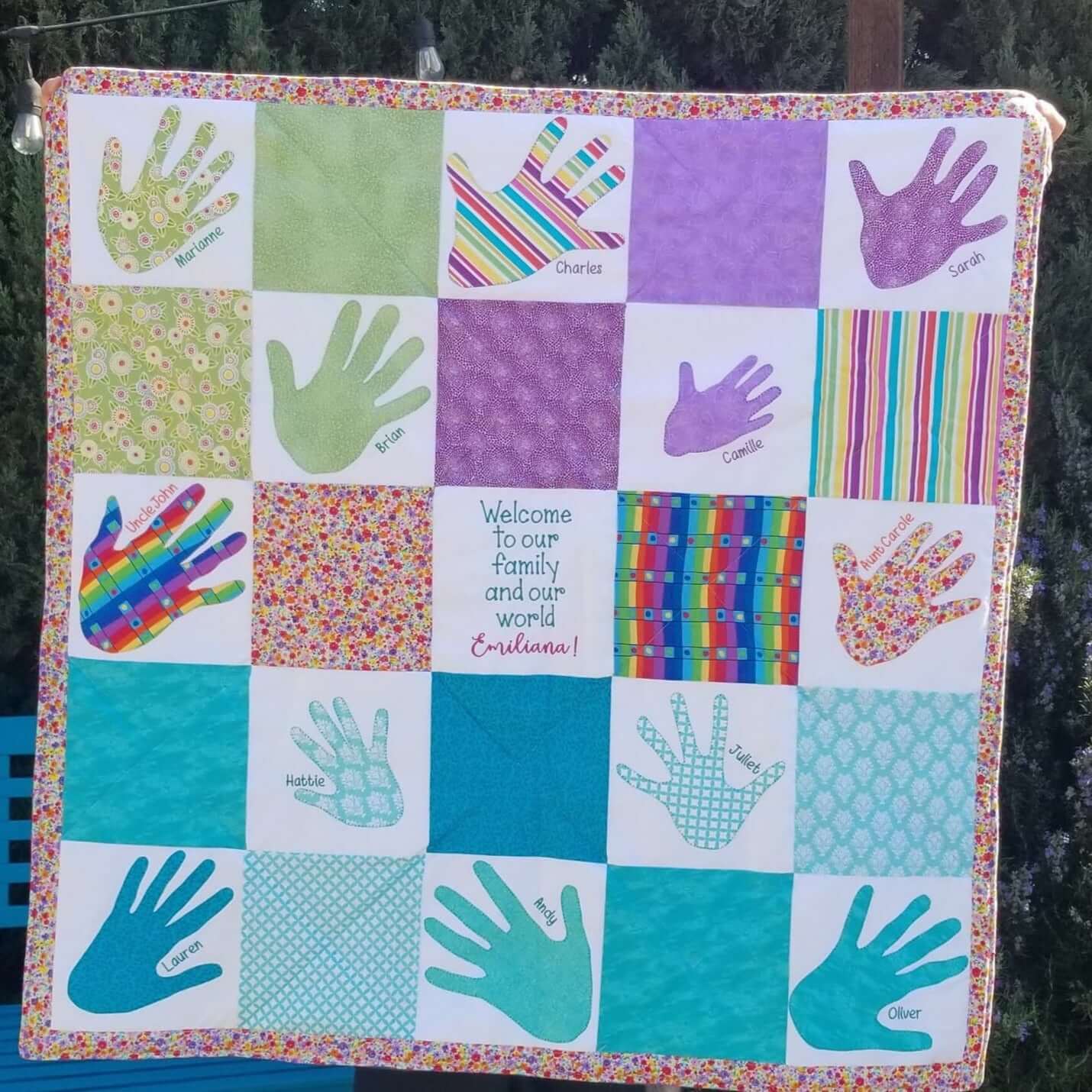 Handmade Handprint Quilt