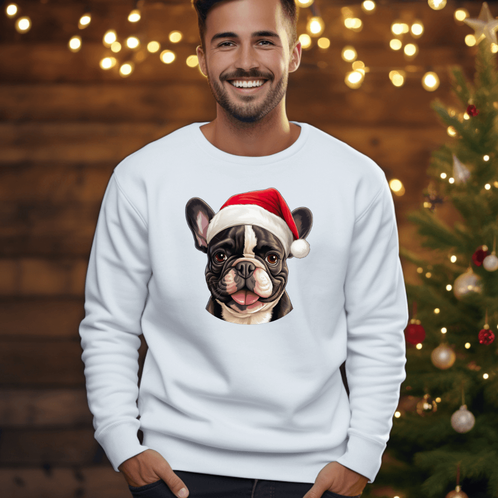 French Bulldog White Christmas themed Sweatshirt