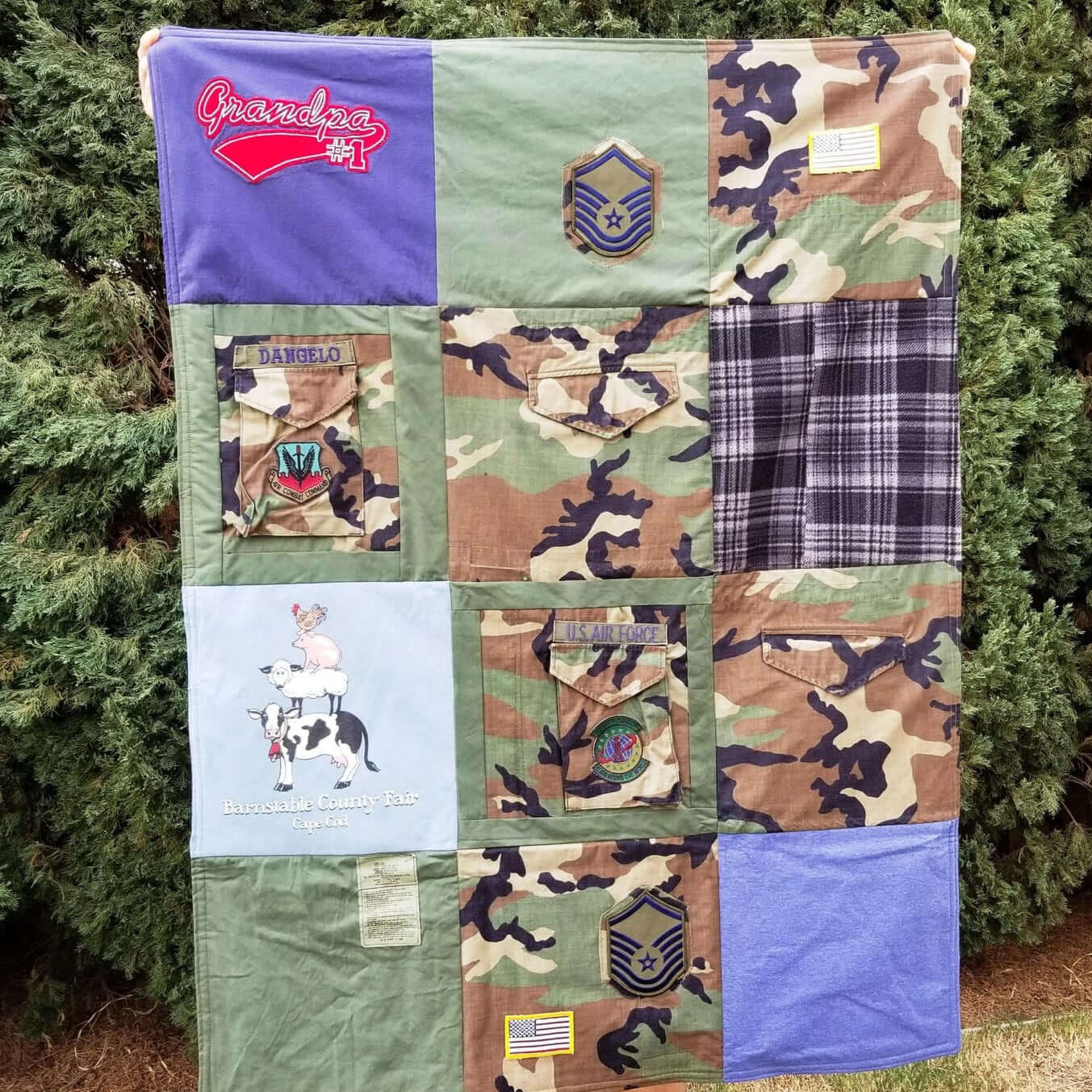 Custom handmade USARMY throw Quilt authentic