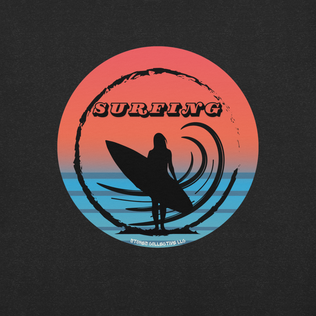 Surfing Silhouette Unisex t-shirt design