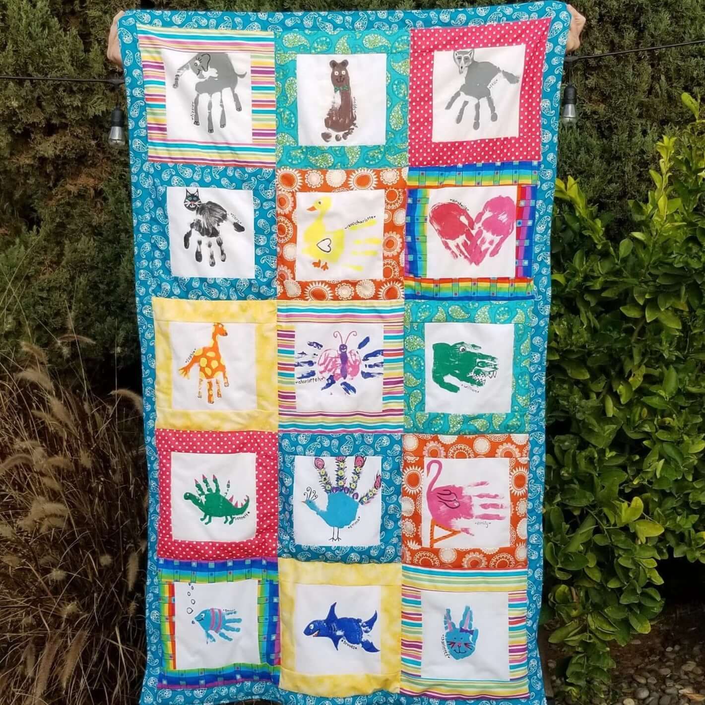 Handmade Custom Handprint Quilt