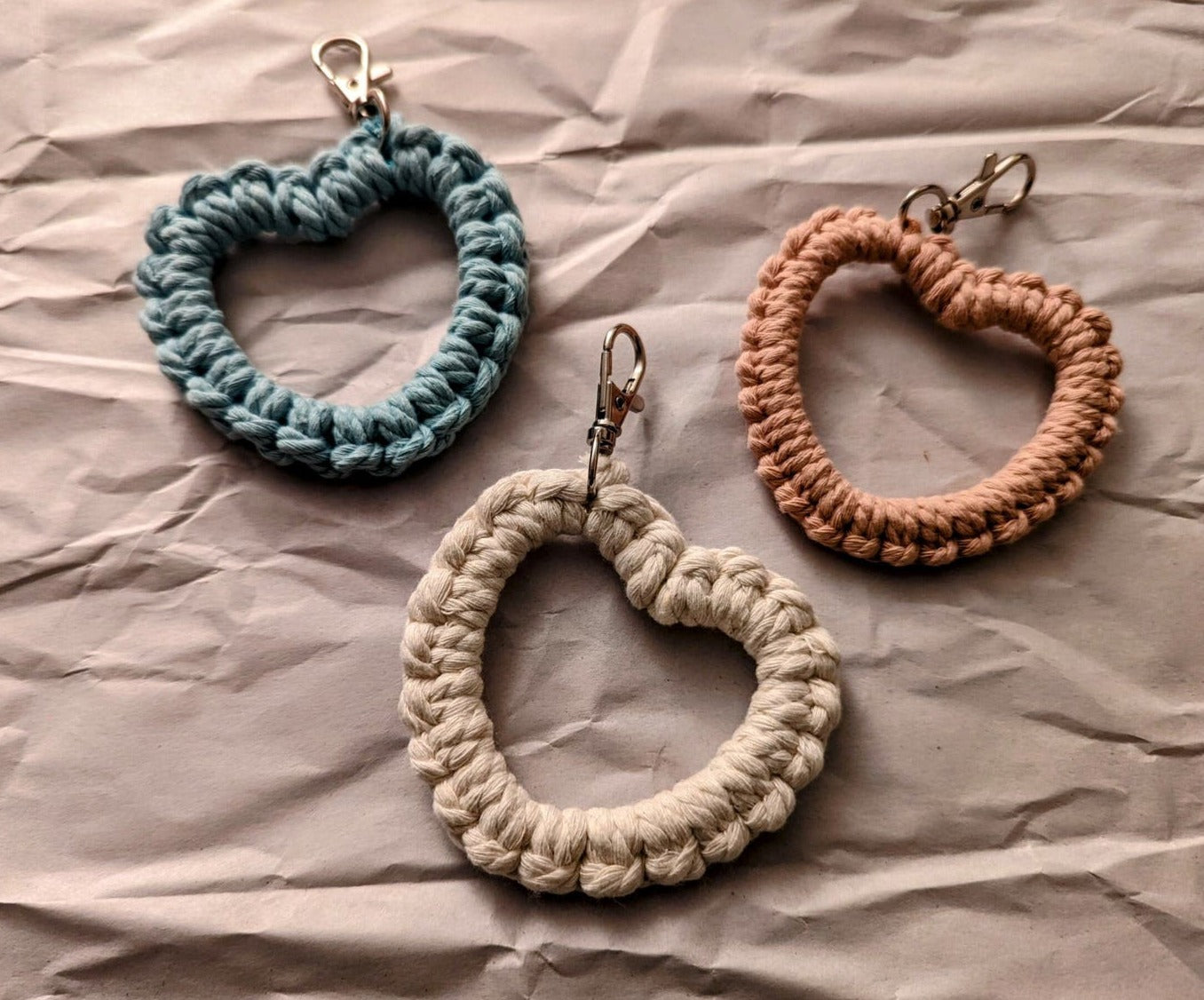 Macrame Heart Keychain