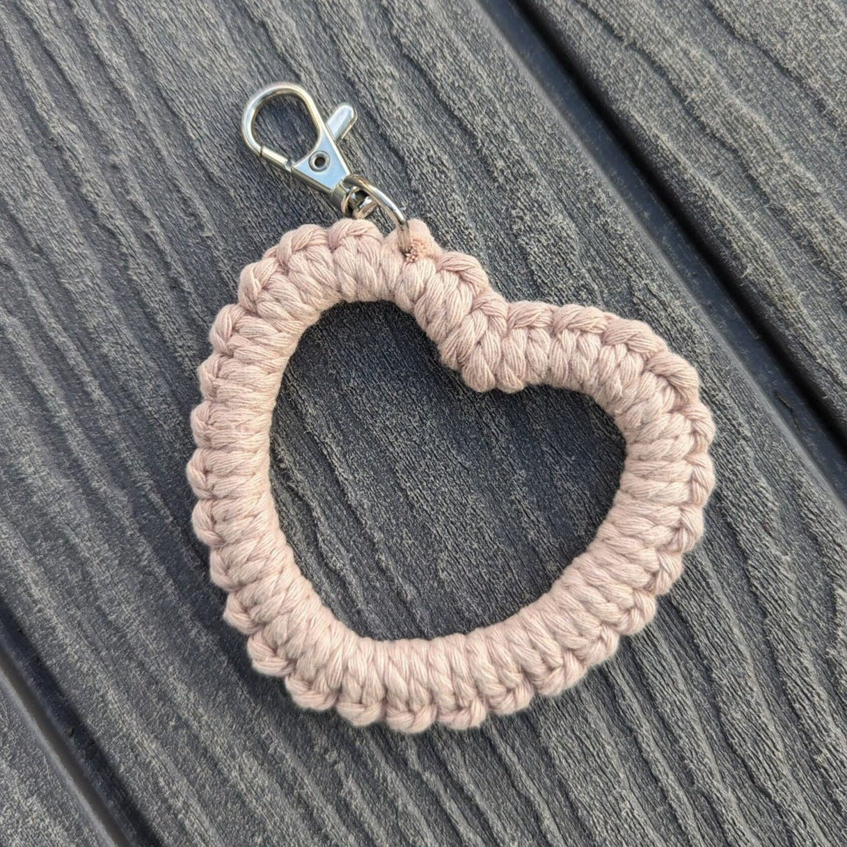 Macrame Heart Keychain