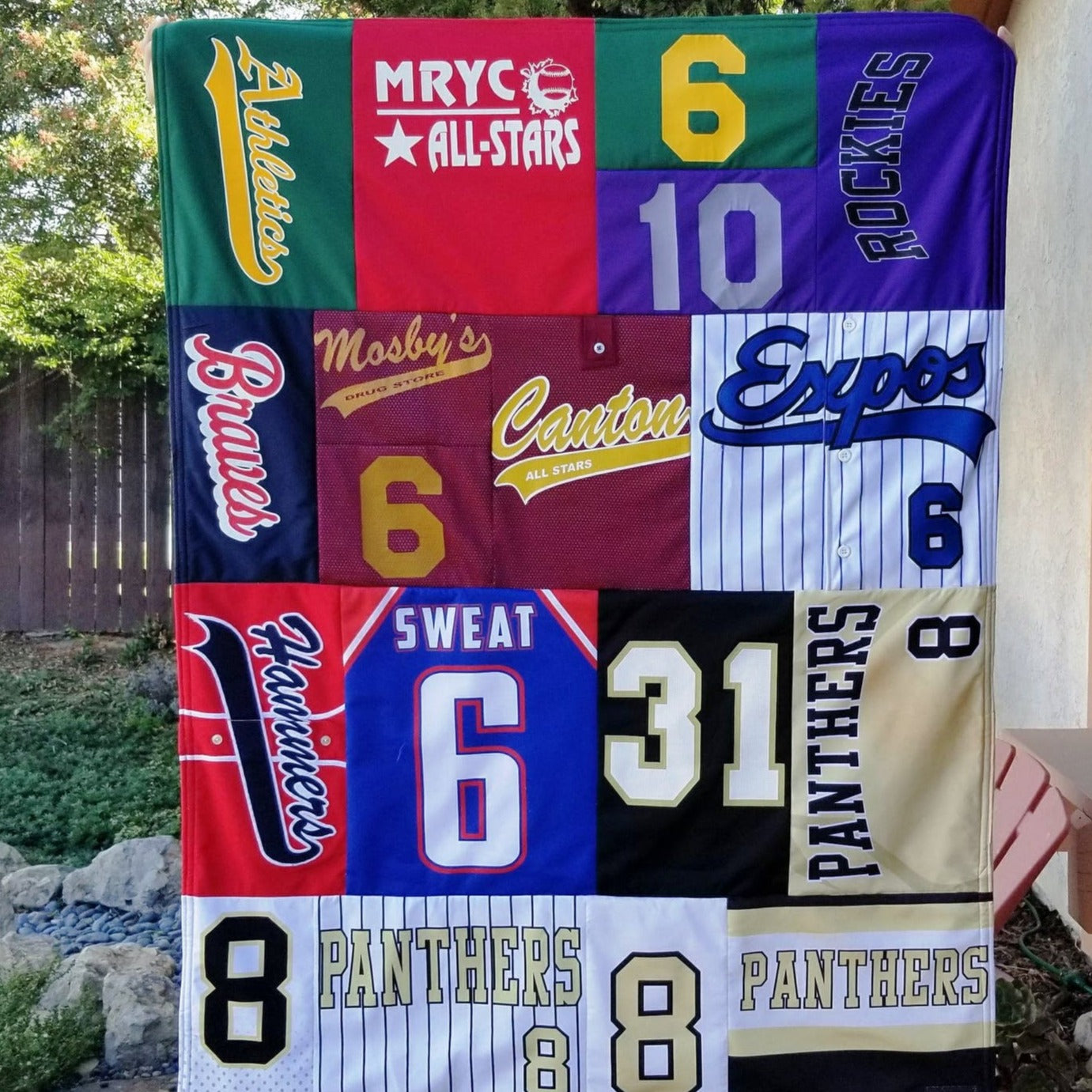 Custom Memory Quilt made with Sports Jerseys