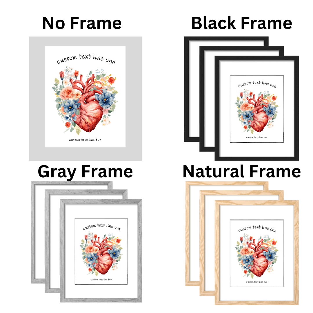 personalized heart art frames