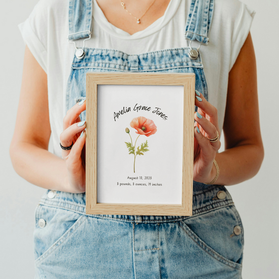 Personalized Baby Birth Month Flower Print video