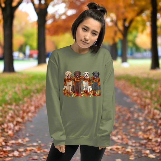 Fall themed Labrador unisex sweatshirt