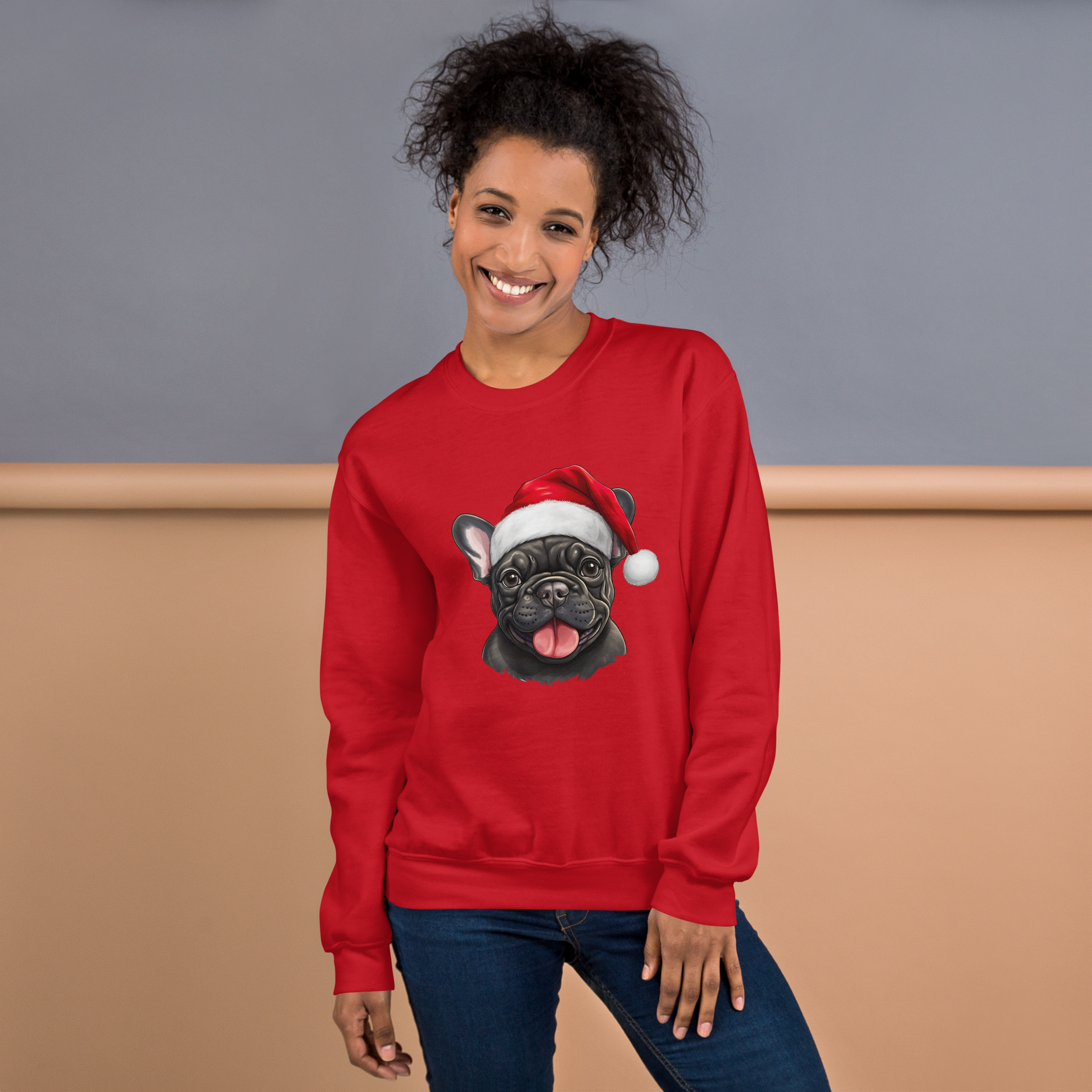 Santa French Bulldog Christmas Sweatshirt