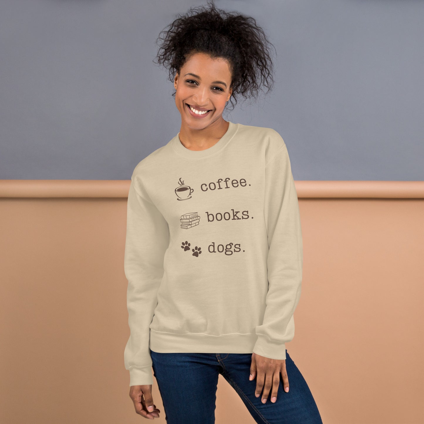 Weekend Vibes: Coffee, Books, Dogs Sweatshirt