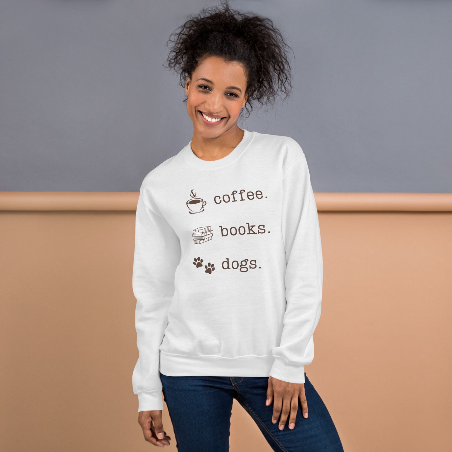 Weekend Vibes: Coffee, Books, Dogs Sweatshirt