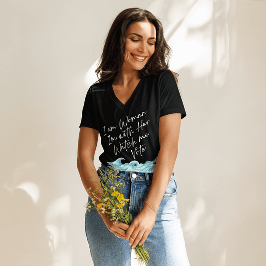 I'm with her Women’s relaxed v-neck t-shirt